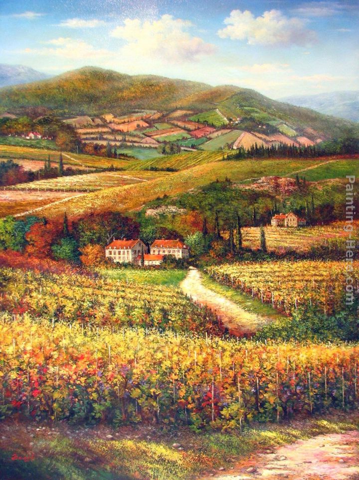 Tuscan Vineyards & Villas painting - 2011 Tuscan Vineyards & Villas art painting